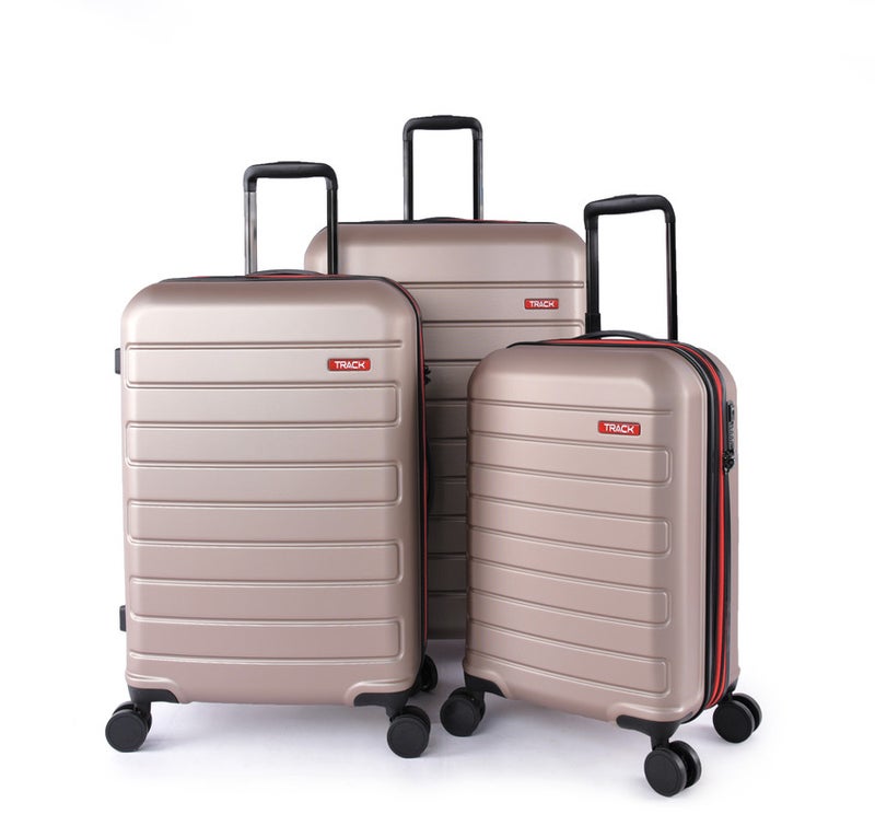 Track 3 Piece Travel Trolley Bag Set Champagne - Image 1