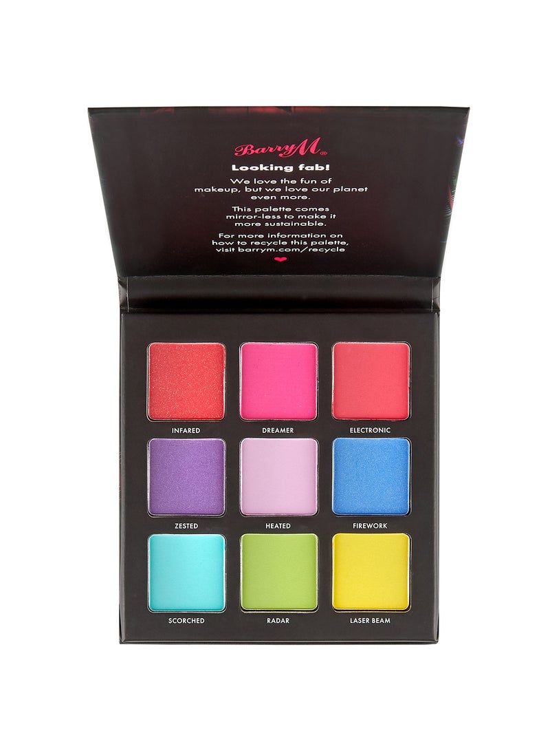 Barry M 9 Shades Eyeshadow Palette Neon Brights  - Image 1
