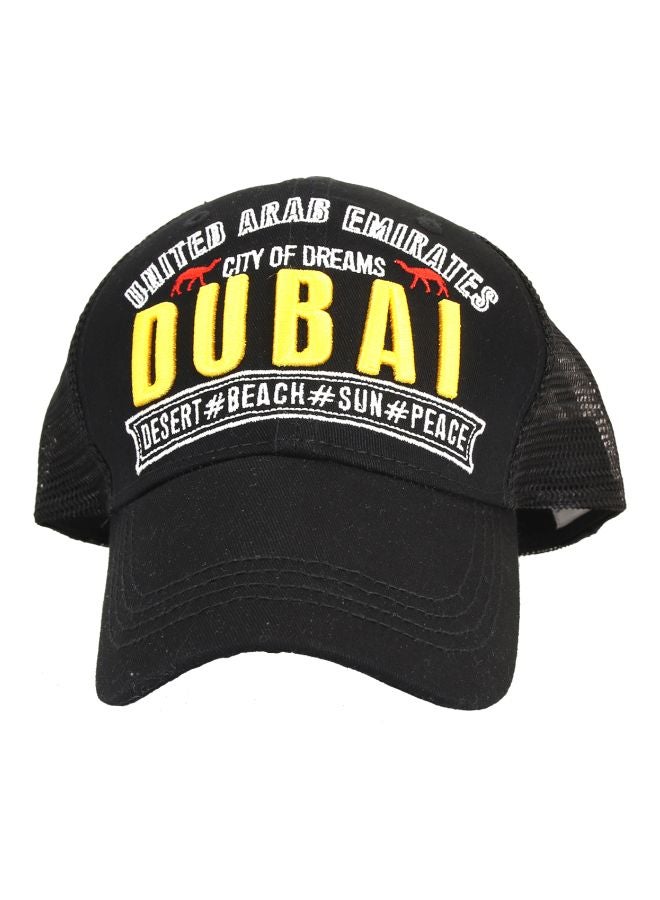 آل جابر قبعة مُطرزة بكلمة Dubai أسود/ أبيض/ أصفر - Image 1