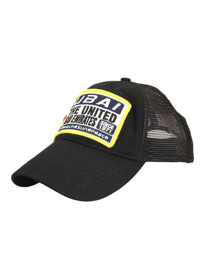 آل جابر قبعة مُطرزة بكلمة Dubai أسود/ أبيض/ أصفر - Image 3