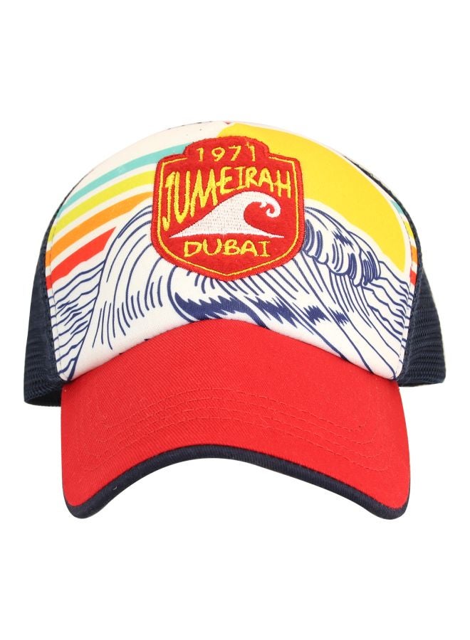 آل جابر قبعة مُطرزة بكلمة Dubai أحمر / أبيض / أصفر - Image 1