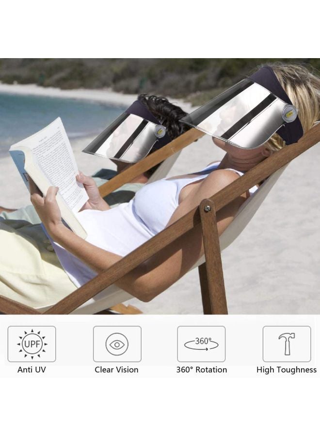 Rock Pow - Multi Use Headband Solar Face Shield Hat With 360° Rotation Black/White - Image 1