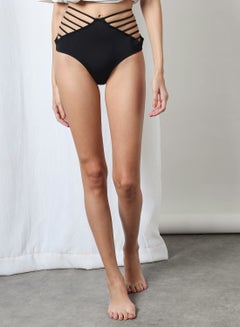 Cut Out Side Bikini Bottom Black