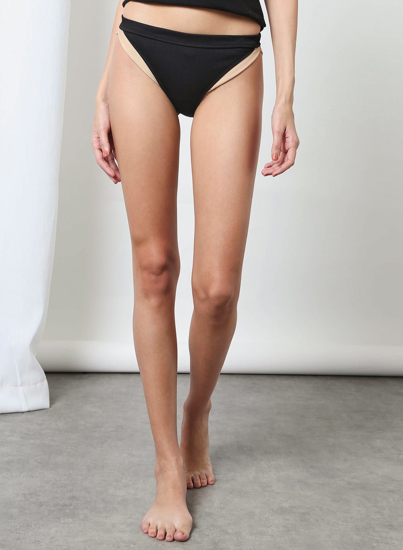 trendyol Contrast Layered Bikini Bottoms Black  - Image 2