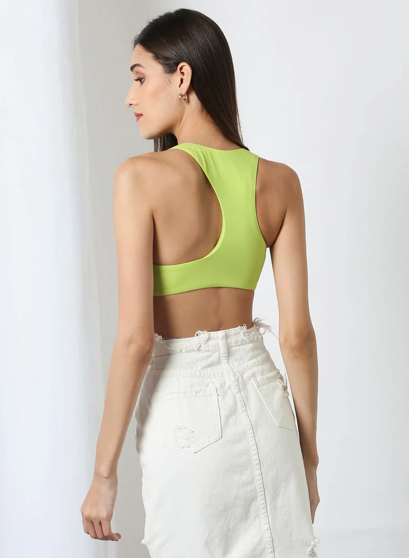 trendyol Racer Back Bikini Top Green