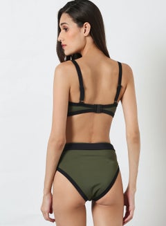trendyol Contrast Binded Bikini Top Khaki  - Image 2