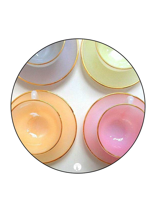 بي بي دبوس لوحات مزين بطبعة أطباق وسلطانيات وردي/أخضر/أزرق