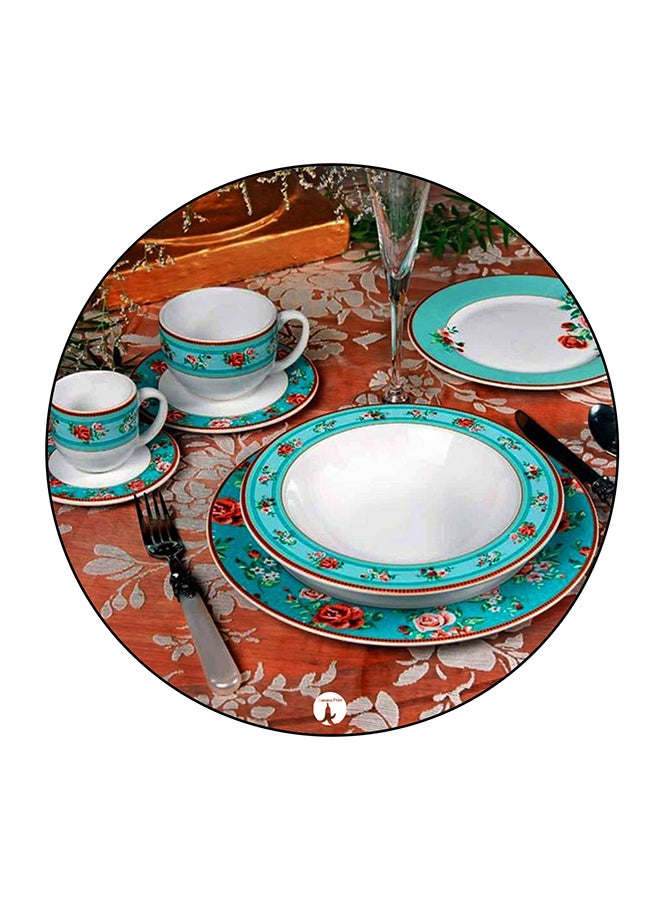 BP Plates And Cups Printed Board Pin Brown/White/Blue