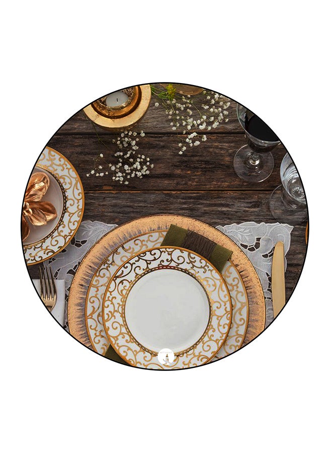 BP Plate Printed Board Pin White/Gold/Brown