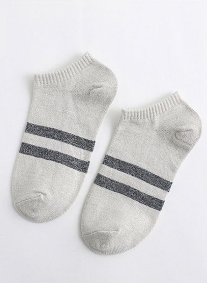 UNIVERSAL 5 Pairs Of Striped Ankle Length Socks White/Blue/Black - Image 2