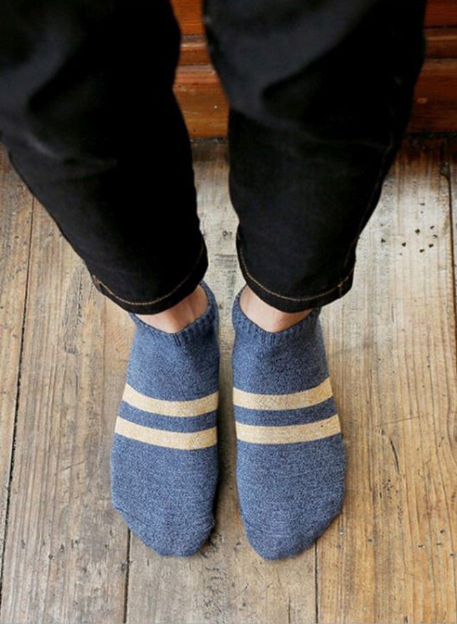 UNIVERSAL 5 Pairs Of Striped Ankle Length Socks White/Blue/Black - Image 3