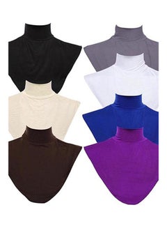 Generic Women's Modal False Collar Hijab Moslem Islamic Pure Color Neck Cover Loop Scarf Beige  - Image 3