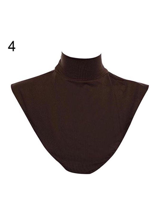 Generic - Women's Modal False Collar Hijab Moslem Islamic Pure Color Neck Cover Loop Scarf Coffee - Image 1