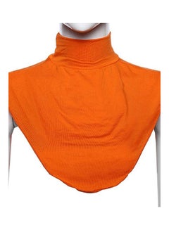 Women's Modal False Collar Hijab Moslem Islamic Pure Color Neck Cover Loop Scarf Orange