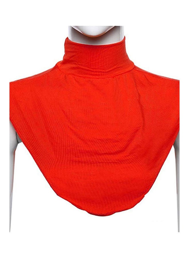 Women's Modal False Collar Hijab Moslem Islamic Pure Color Neck Cover Loop Scarf Red  - Image 1