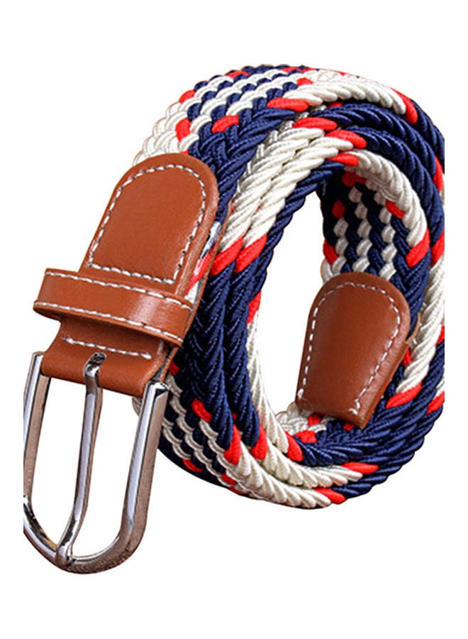 Generic - Men's Women's Canvas Plain Webbing Metal Buckle Woven Stretch Waist Belt Strap Multi-Color - Image 1