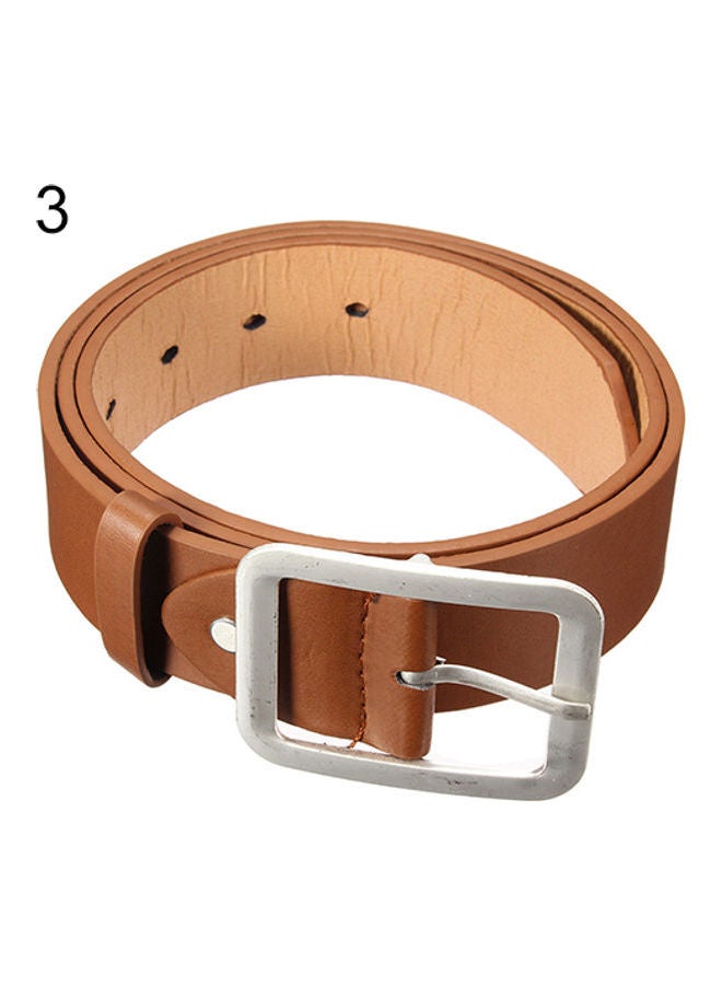 Men's Stylish Casual Waistband PU Leather Pin Buckle Waist Strap Business Belt Brown - Image 1