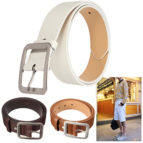 Men's Stylish Casual Waistband PU Leather Pin Buckle Waist Strap Business Belt Brown - Image 4