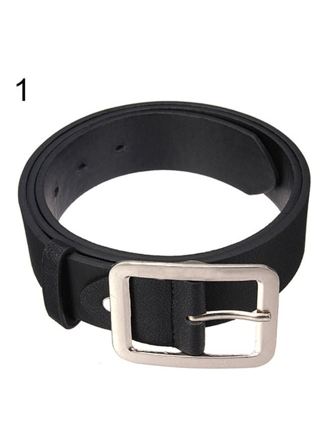 Men's Stylish Casual Waistband PU Leather Pin Buckle Waist Strap Business Belt Black - Image 1