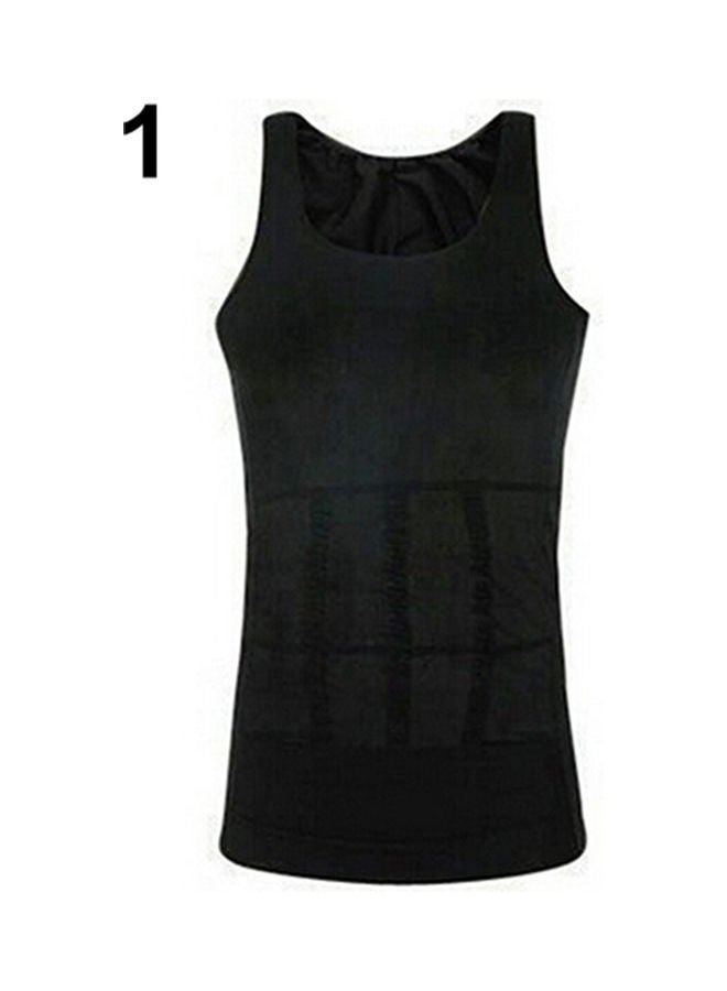Men's Slim Body Shaper Vest Tank Top Tummy Waist Underwear Beer Belly Slimmer Black  - Image 1