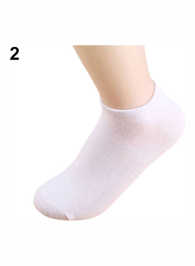 Lady 1 Pair Candy Color Ankle Socks Short Low Cut Crew Casual Sport Boat Socks White - Image 1