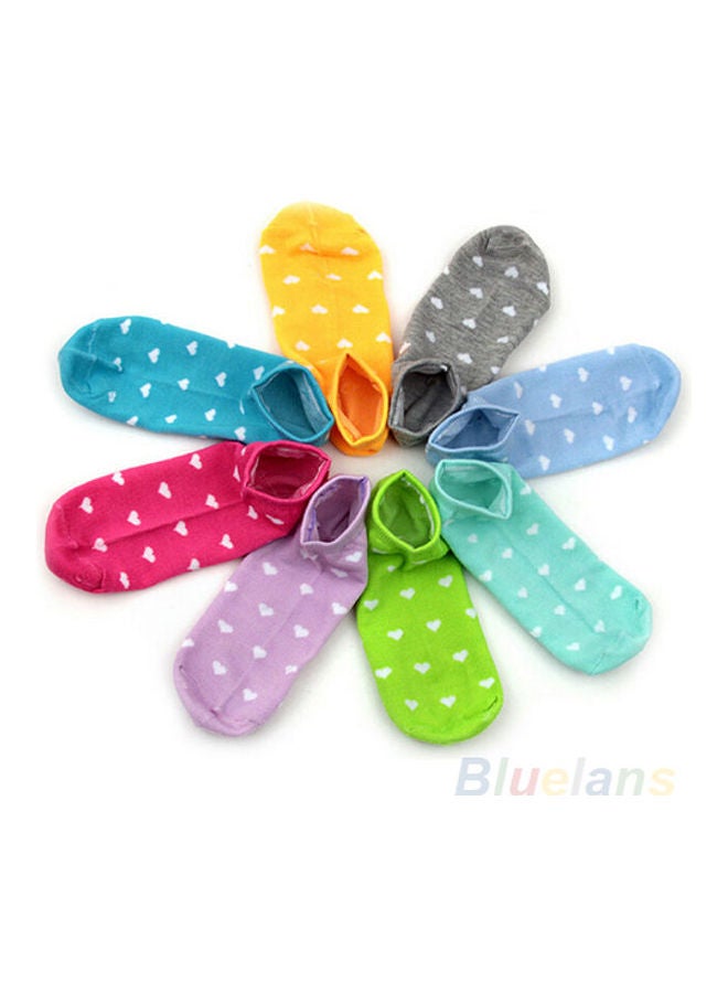 5 Pairs Women Girls Cute Heart Ankle High Low Cut Casual Sport Cotton Socks Multi-Color - Image 3