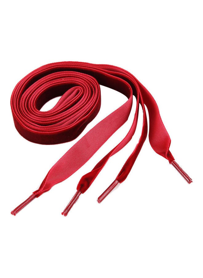 Women Flat Velvet Ribbon Shoelaces Hiking Walking Dance Leather Shoes Laces Sapphire Blue - Image 4