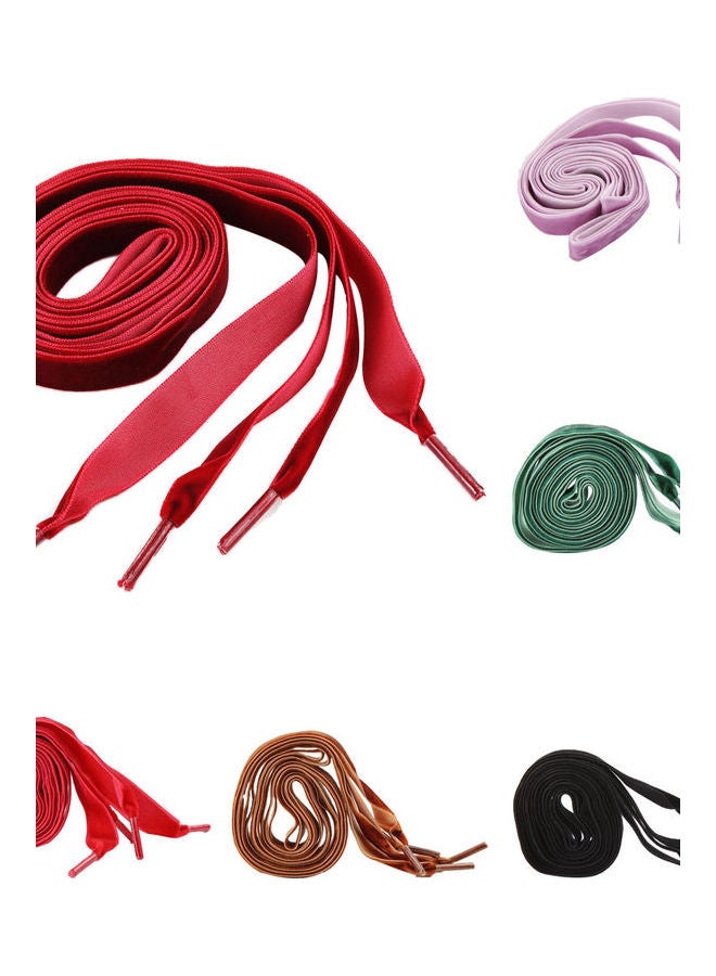 Women Flat Velvet Ribbon Shoelaces Hiking Walking Dance Leather Shoes Laces Sapphire Blue - Image 2