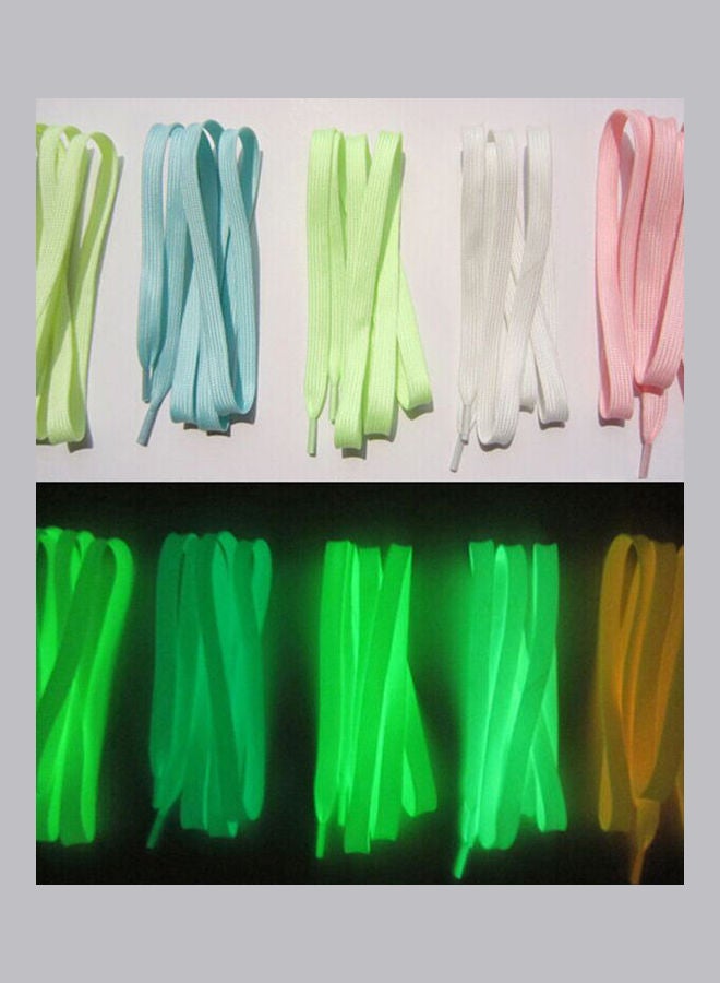 1 Pair Sport Neon Color Luminous Fluorescent Polyester Shoelaces White  - Image 4