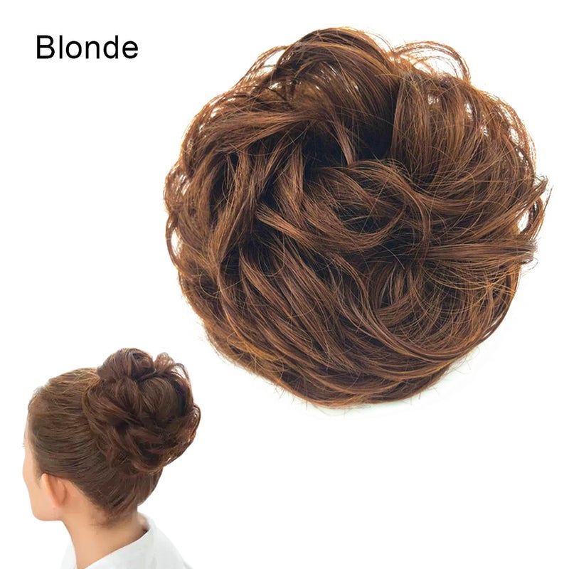 Messy Bun Hair Piece Extension With Elastic Rubber Band For Women Brown 13 X 2.5 X 13cm - Image 1