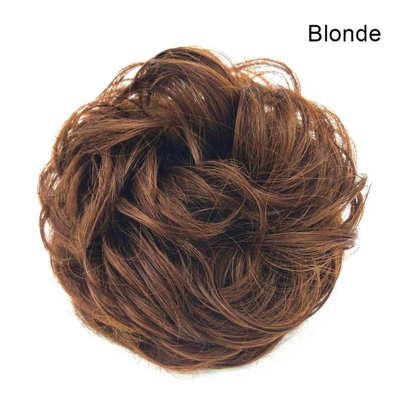 Messy Bun Hair Piece Extension With Elastic Rubber Band For Women Brown 13 X 2.5 X 13cm - Image 2