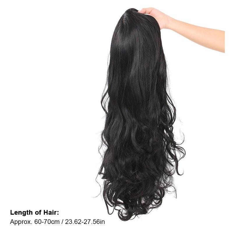 28 Inch Heat Resistant Synthetic Fiber Wig With Wig Cap Black 28 X 5 X 18cm - Image 1