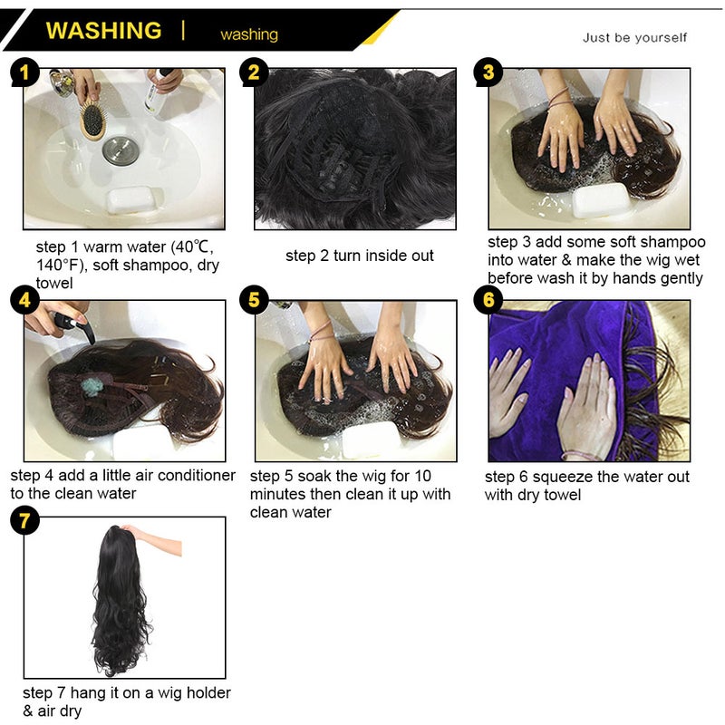 28 Inch Heat Resistant Synthetic Fiber Wig With Wig Cap Black 28 X 5 X 18cm - Image 4