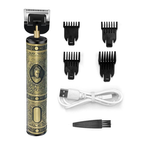 Professional Rechargeable Electric Hair Trimmer Kit Gold 23 X 4.5 X 9.7cm