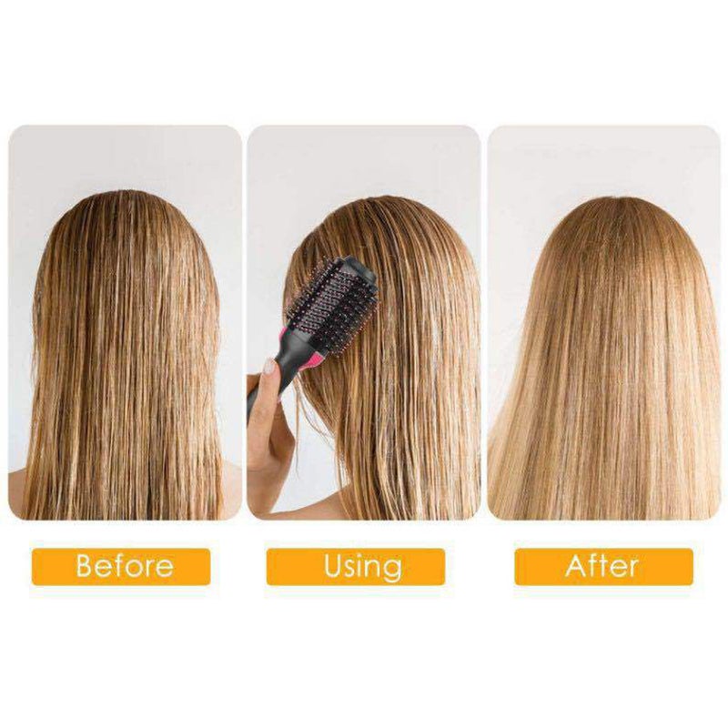 Multifunctional Anti-Static Hair Styler Comb With Blow Dryer black & red 38.5 X 9 X 11.5cm