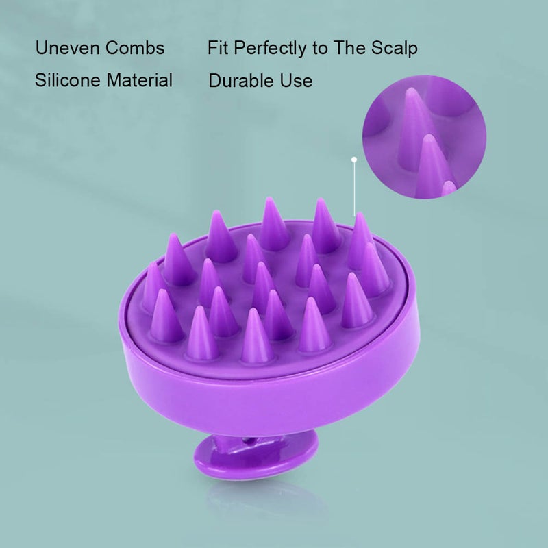 Generic Soft Silicone Hair Scalp Massager Shampoo Comb Dark Purple 8 X 8 X 8cm  - Image 4