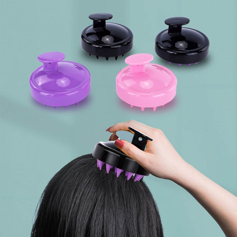 Soft Silicone Hair Scalp Massager Shampoo Comb Black 8 X 8 X 8cm - Image 3