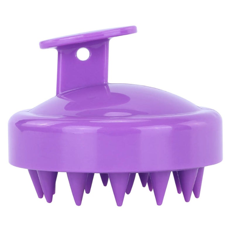 مشط شامبو مصنوع من السيليكون الناعم لتدليك فروة الرأس أرجواني 8 X 8 X 8سم - Image 2