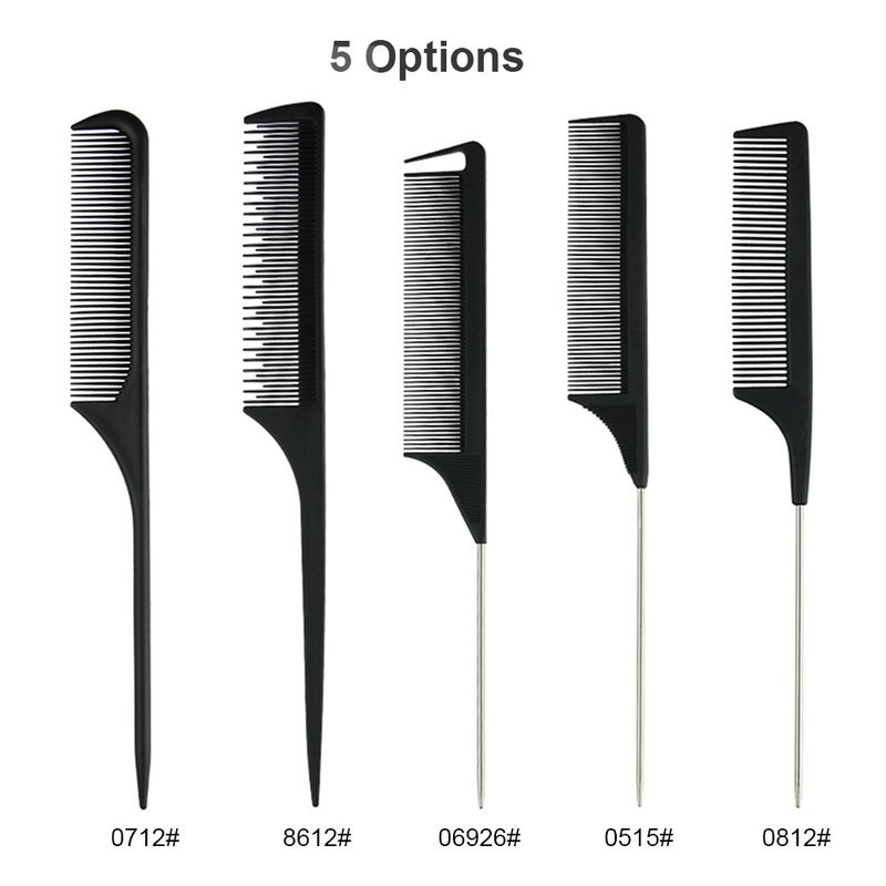 Fine Tooth Plastic Barber Combs For Salon Hairdressing Black & White 23.5 X 2 X 3 - Image 2