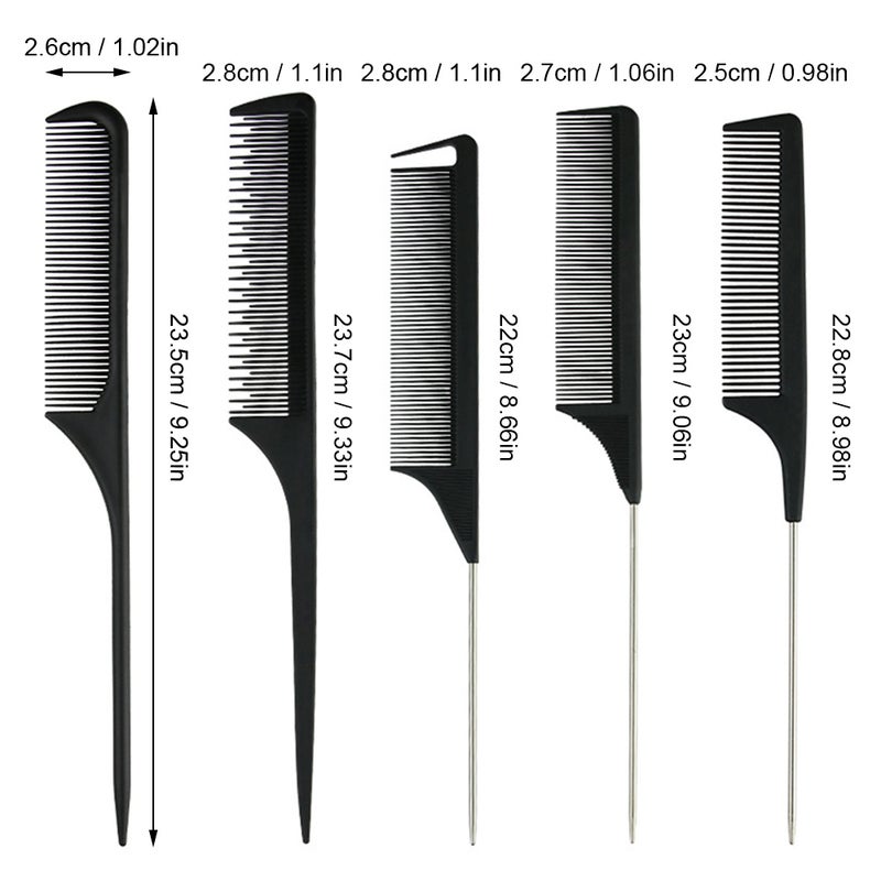 Fine Tooth Plastic Barber Combs For Salon Hairdressing Black & White 23.5 X 2 X 3 - Image 5