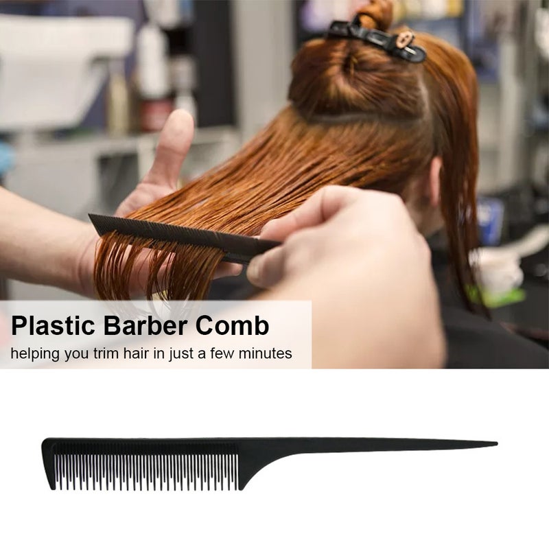 Fine Tooth Plastic Barber Combs For Salon Hairdressing Black & White 23.5 X 2 X 3 - Image 4