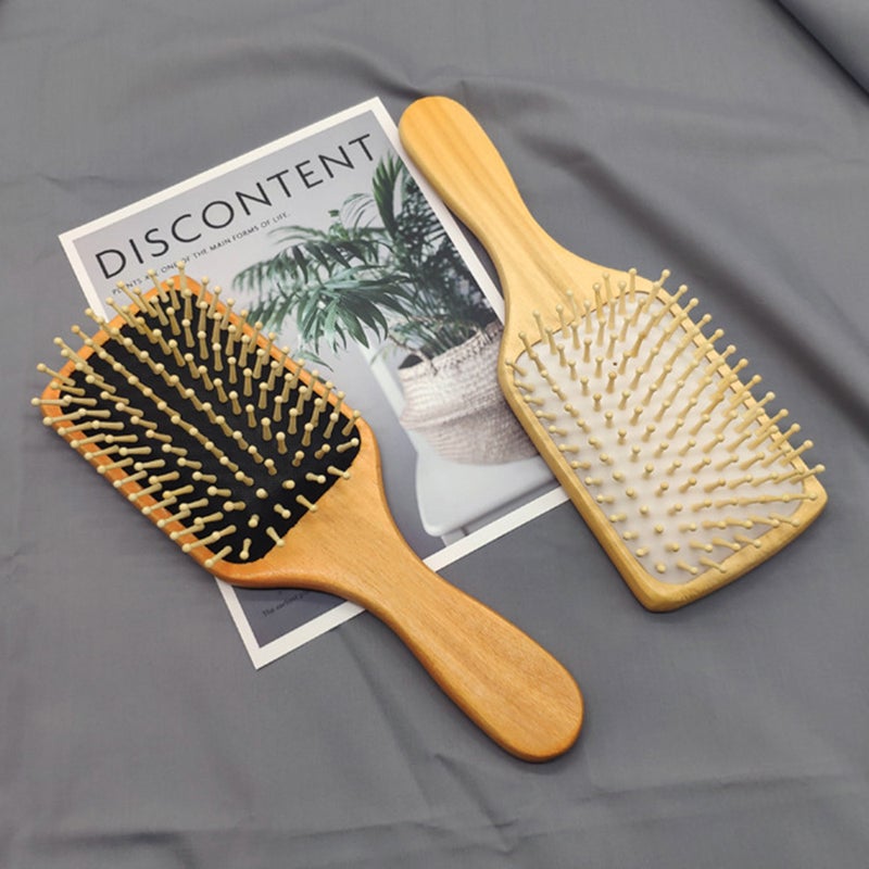 1 Piece Wooden Paddle Hair Brush White 23.5 X 3.2 X 7.8cm