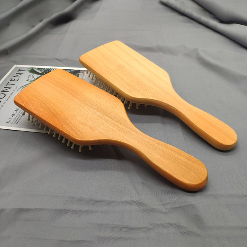1 Piece Wooden Paddle Hair Brush White 23.5 X 3.2 X 7.8cm