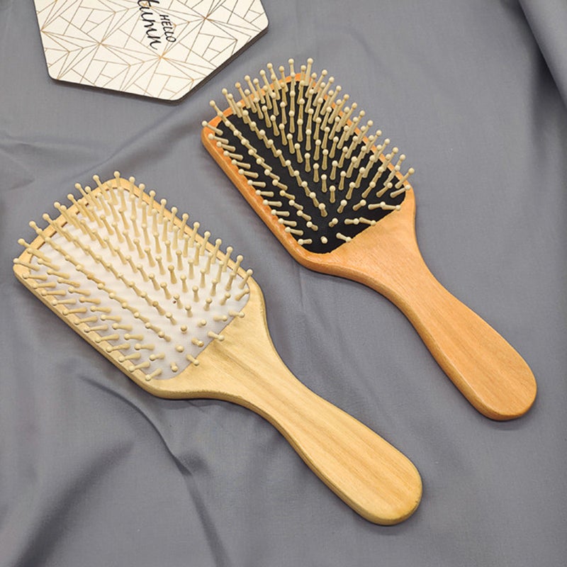 1 Piece Wooden Paddle Hair Brush White 23.5 X 3.2 X 7.8cm