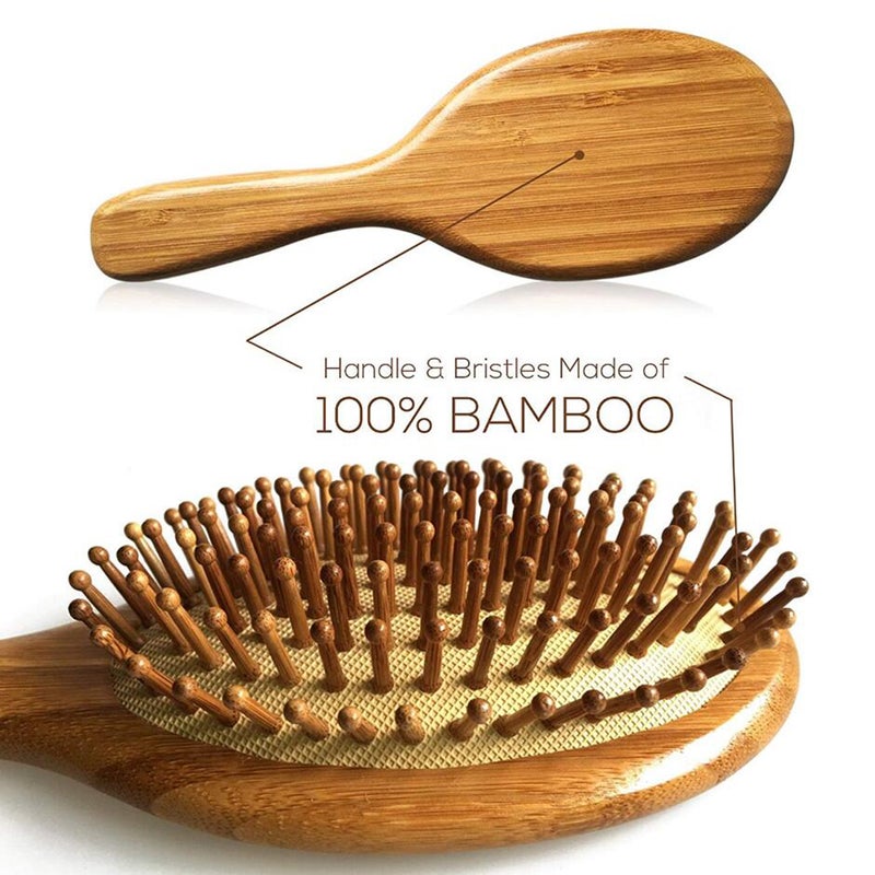Air Cushion Comb with Bamboo Hair Brush Yellow 23.5 X 3.5 X 8.5cm - Image 3