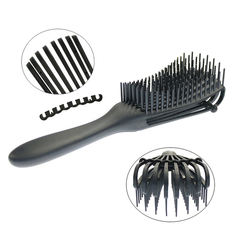 3 Piece Detangling Brush Comb And Dry and Wet Hair Scalp Massager Set Purple 30 X 4 X 20cm - Image 3