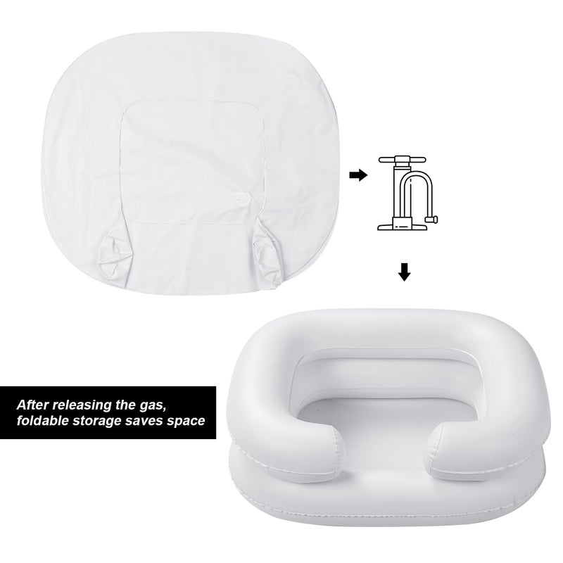 Portable Inflatable Hair Washing Basin With Drain Tube White 20 X 1 X 17cm - Image 5
