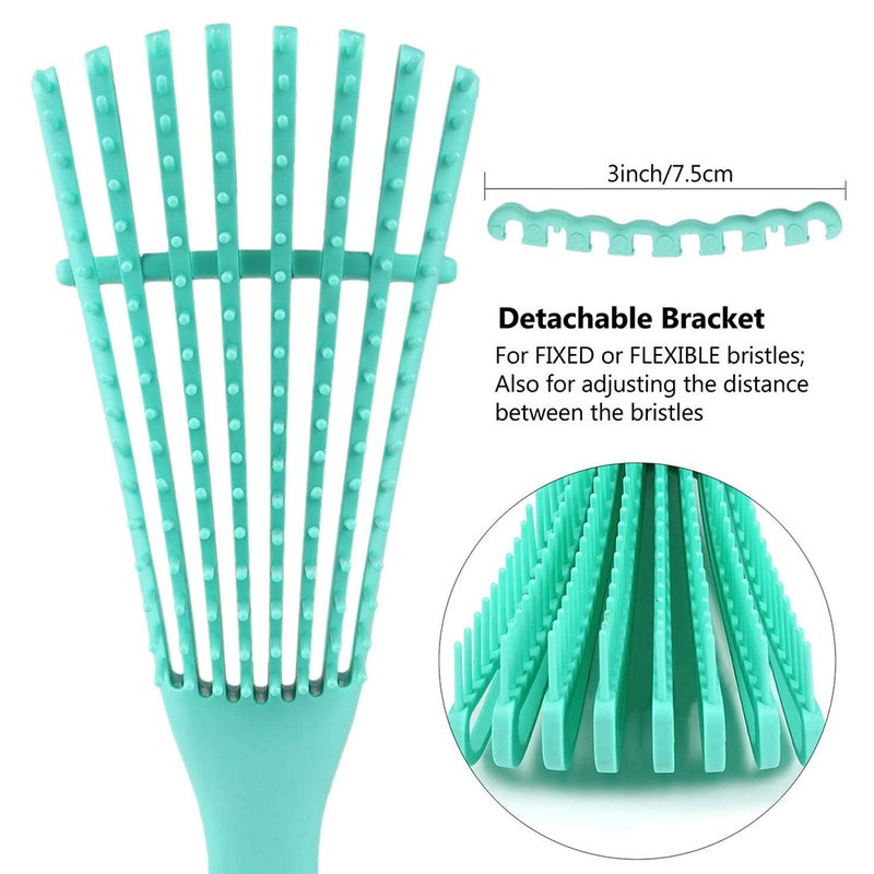 Hair Comb With Adjustable Detangler Brush for Afro America Wavy Curly Hair Detangle Easily Wet Dry Long Hair for Beautiful Shiny Curls Blu Yellow 24.5 X 4 X 5.5cm - Image 3
