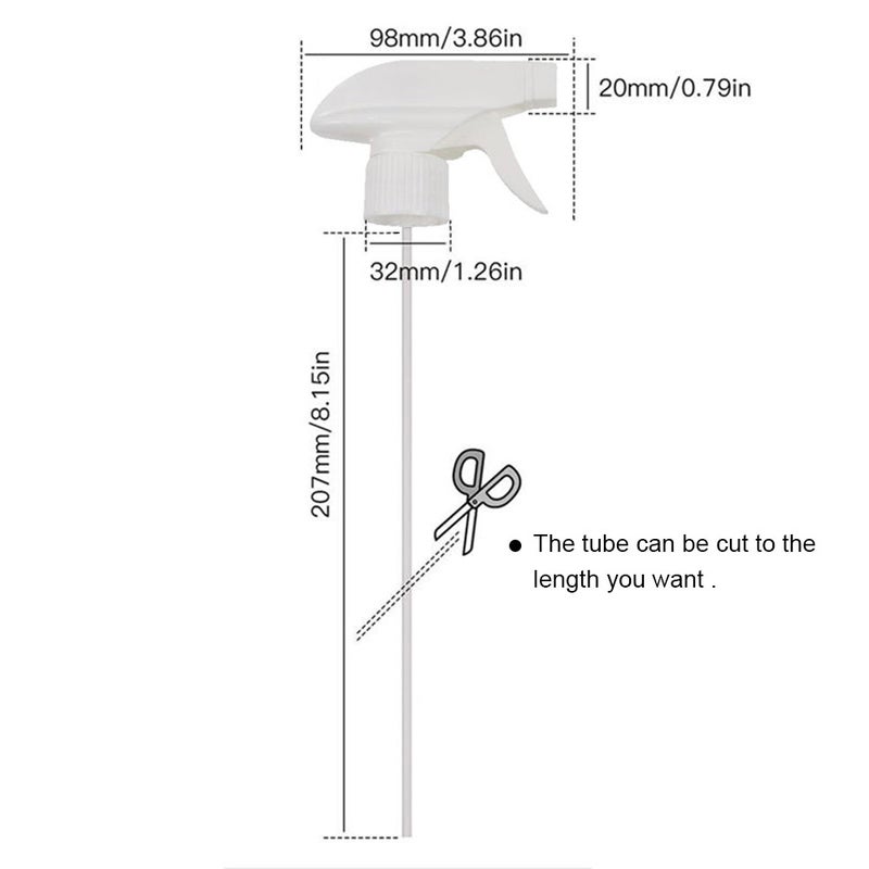 Generic 8 Piece Mist Spray Replacement Trigger White 30 X 3.5 X 20cm - Image 4