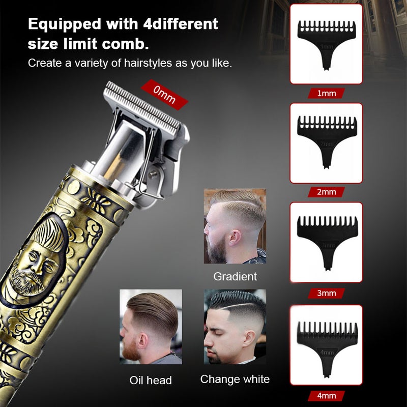 T1 USB Charge Portable Hair Trimmer For Men Tan 19.2 X 5.8 X 15.8cm - Image 2